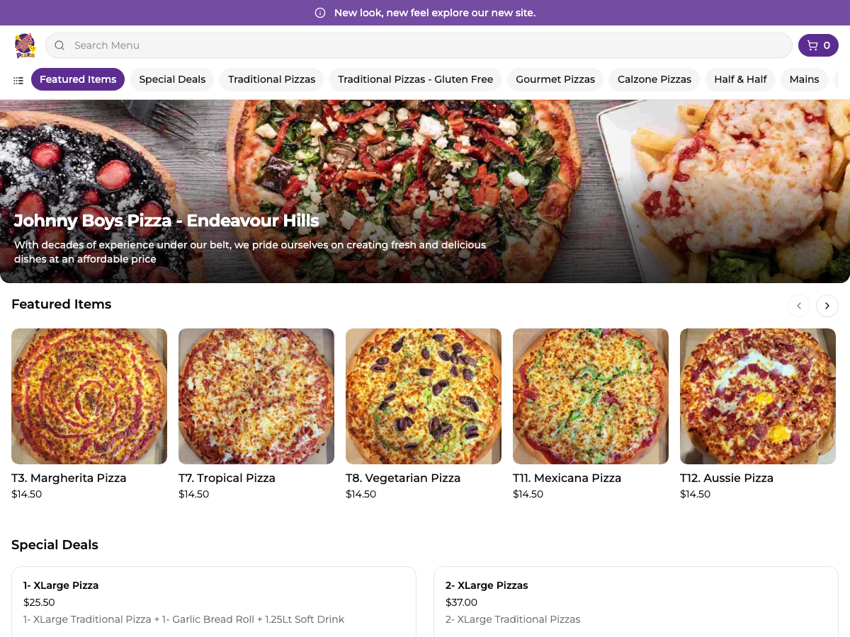 Johnny Boys Pizza store on SlicePal